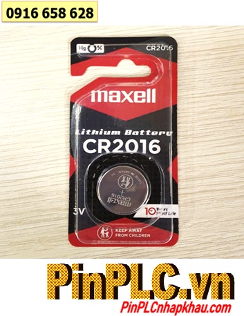 Maxell CR2016, Pin 3v Lithium Maxell CR2016 chính hãng, X.xứ NHẬT (Vỉ Đỏ đen 1viên)